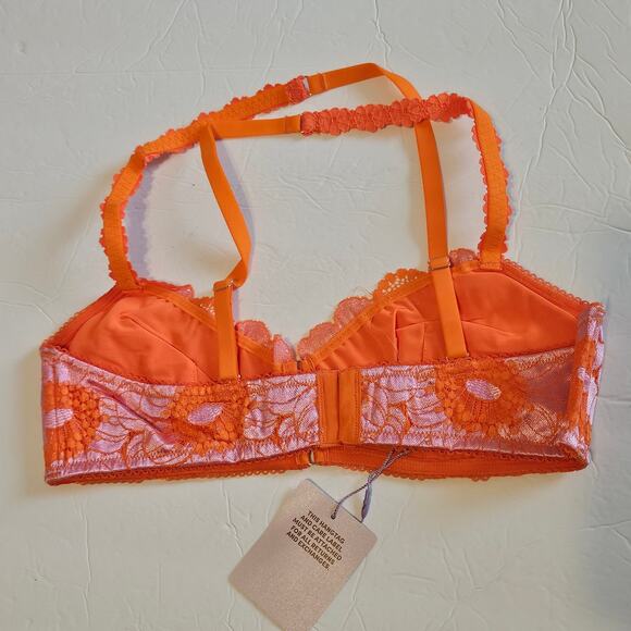 Savage X Fenty Perfect Poppy Lace Bralette Seashell Purple Women's Size Large - Picture 3 of 7